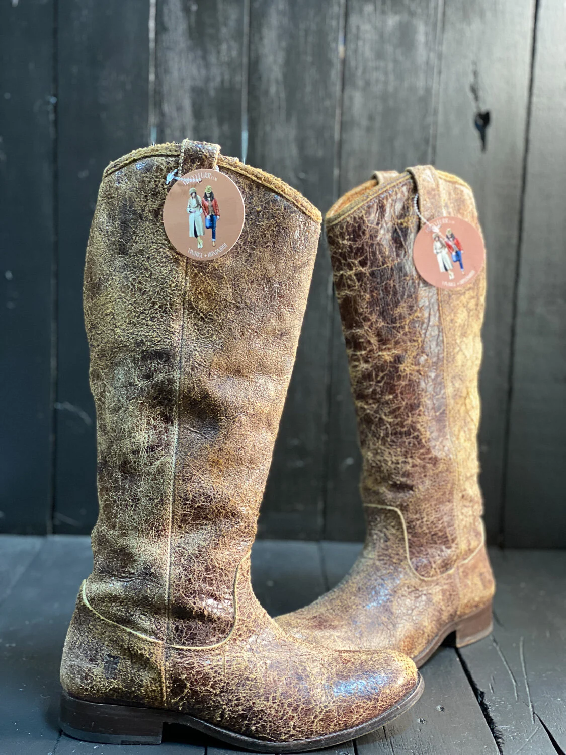 Frye top distressed boots